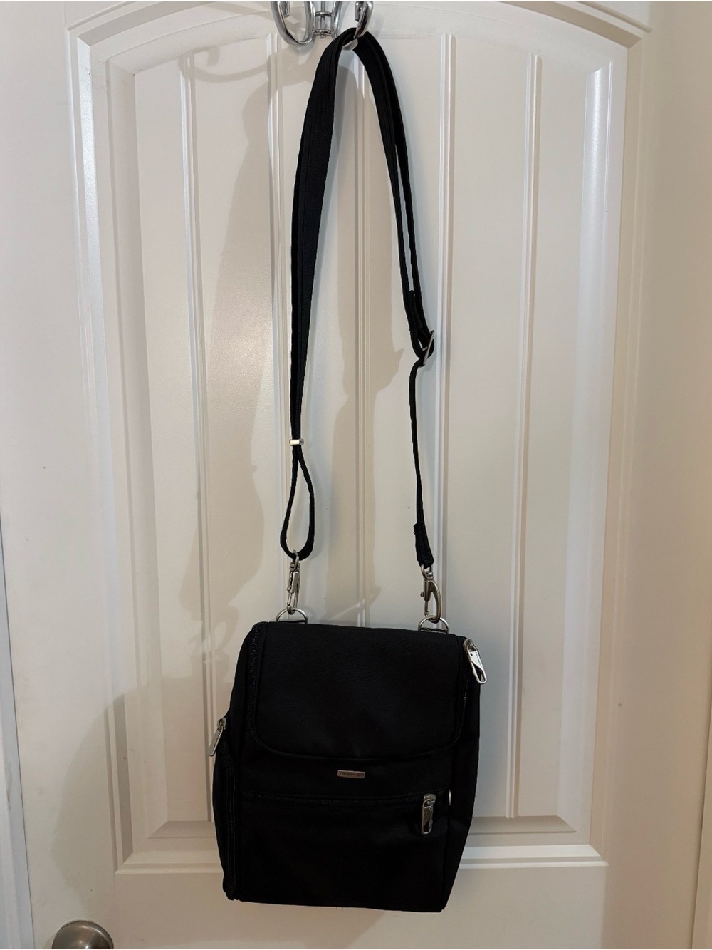 Travelon Black Compact Crossbody Bag with Front Zip
